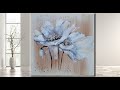 EASY white  Flowers Acrylic Painting on Canvas for Beginners/ MariArtHome