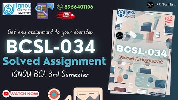 BCSL-034 Solved Assignment 2024 - 2025 |IGNOU BCA 3rd Semester assignment| #ignou #bca #assignment