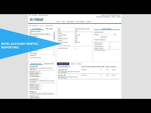 Mitel Account Portal:  Reporting: MiCloud Connect