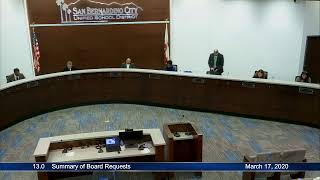Board of Education Meeting - March 17, 2020
