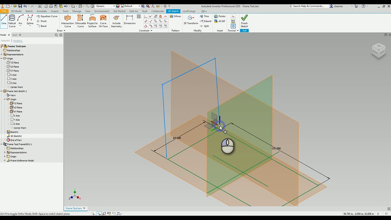 Solved Which Autodesk Inventor Command will create the 3D | Chegg.com