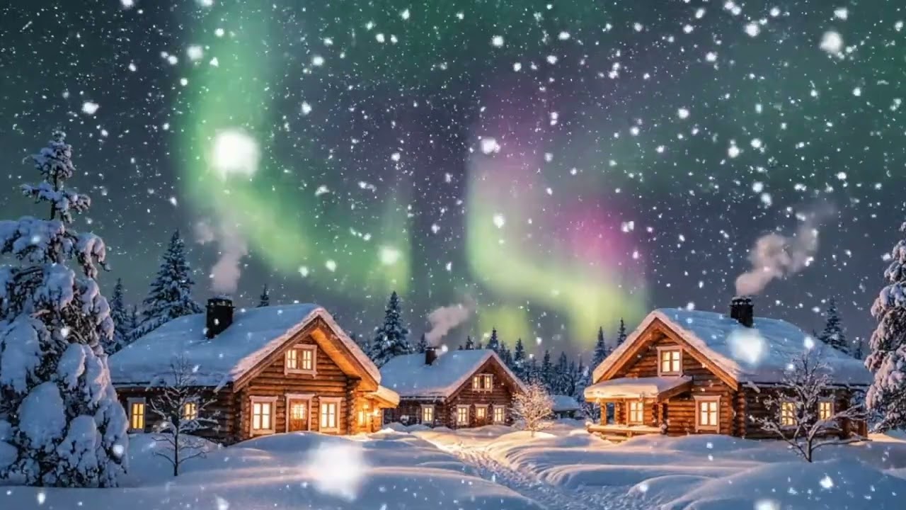 5 Hours Northern Lights & Relaxing Music | Deep Sleep, Study, Meditation