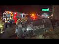 Speeding Driver Causes Wild Freeway Crash Leaving Vehicles Stacked On Top Of Each Other