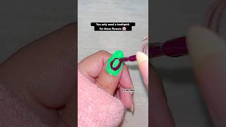 Flower Nails Using Only a Toothpick 🌸💚 #shorts