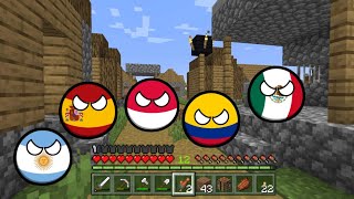 LOS COUNTRYBALLS INVADEN UNA ALDEA EN MINECRAFT #golinhierro #minecraft #countryballs