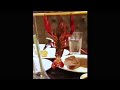 Larry the Lobster working out at the restaurant