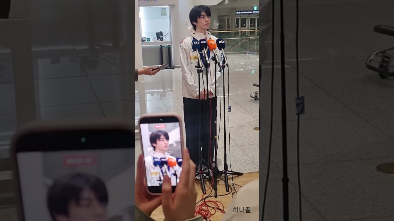 26,1,26 차준환 선수님 4대륙피겨선수권 🥈준우승 ✈️입국 🎙인터뷰 #차준환 #입국 #인터뷰