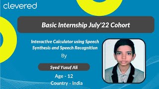 Interactive Calculator using Speech Synthesis & Speech Recognition |Basic  Internship July cohort 22