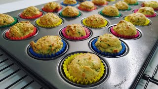 CHEESE & CHIVES MINI CUPCAKES || Try savory cupcake recipe this time..