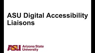 Being an Accessibility Liaison