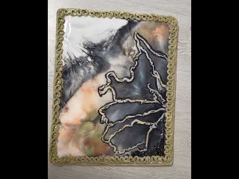 Ексклюзивна картина ручної роботи із епоксидної смоли «Золоте дихання ефіру» 50×40 см., видео 1