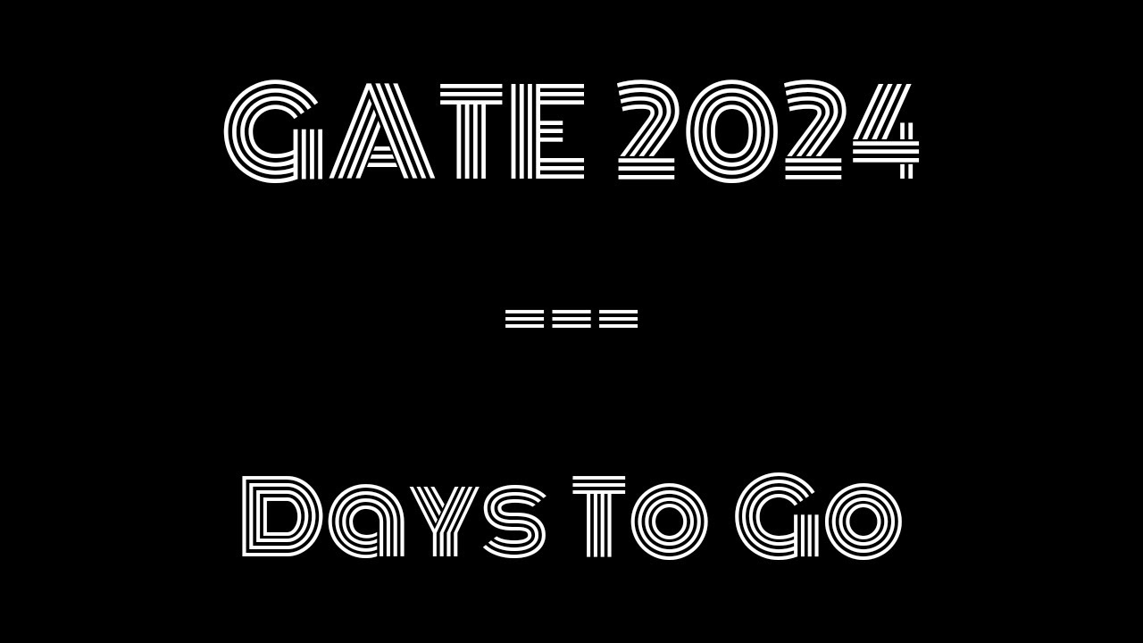 Days Left For GATE 2024 exam gate gate2024 2024 YouTube