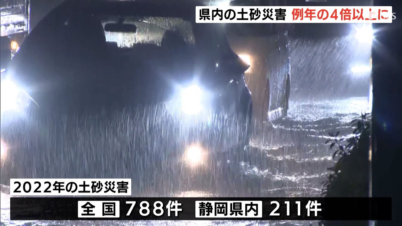 台風15号が大きく影響か 2022年の静岡県内の土砂災害は211件 例年の4倍