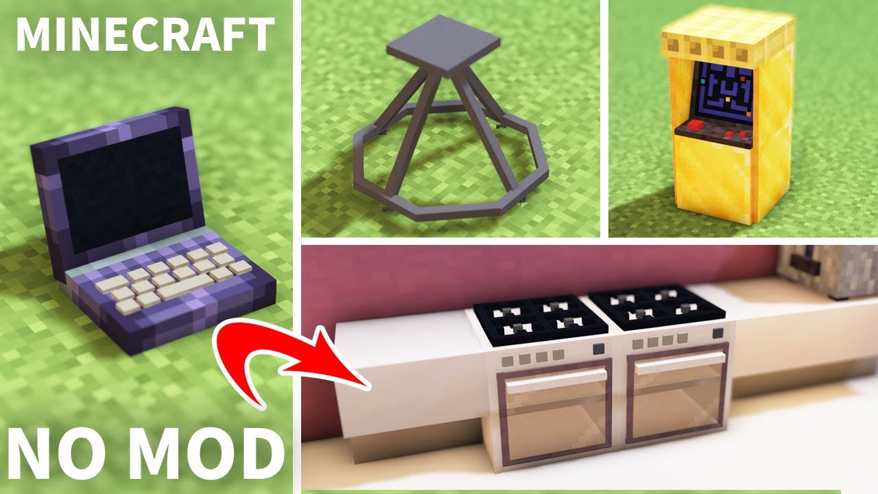 Minecraft: How to make realistic furniture (NO MOD / Build Hacks) - YouTube