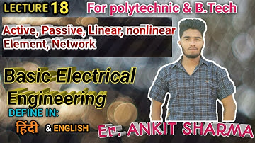 L-18 Define Active, Passive, Unilateral,Bilateral, linear, Nonlinear Network |By Ankit Sharma Sir |