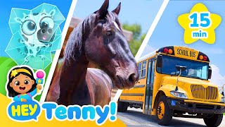 Prepare for Back to School with Tenny | Wheels on the Bus | Educational Video for Kids | Hey Tenny!