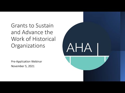 AHA-NEH SHARP Grant Application Webinar