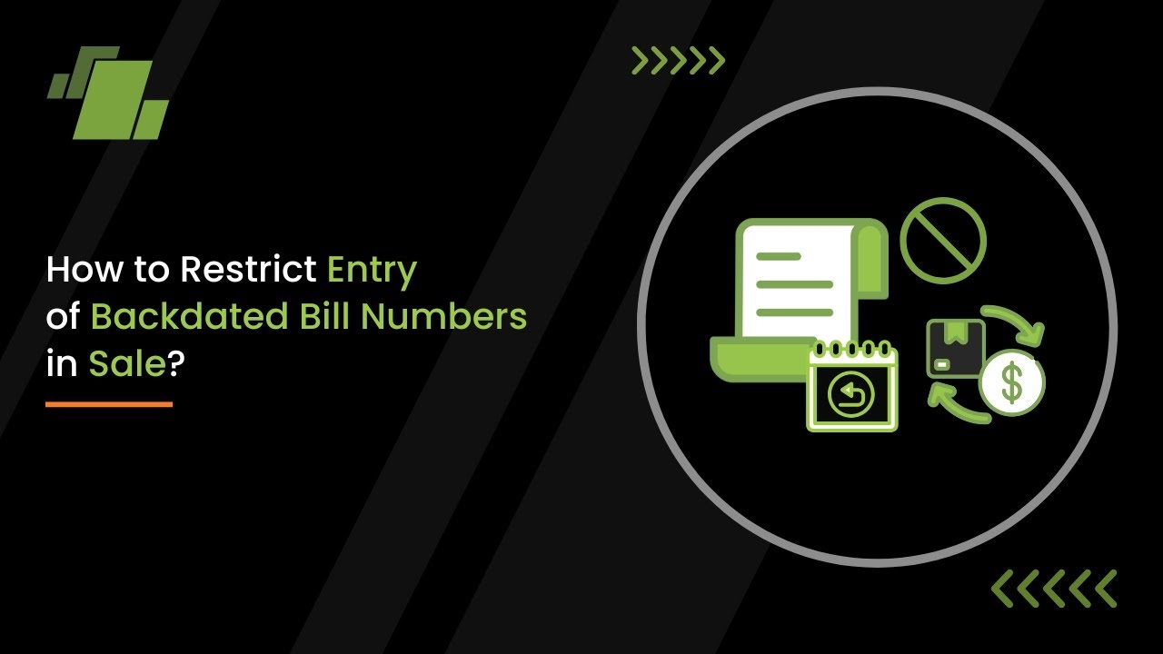 How to Restrict Entry of Backdated Bill Numbers in Sale? - YouTube
