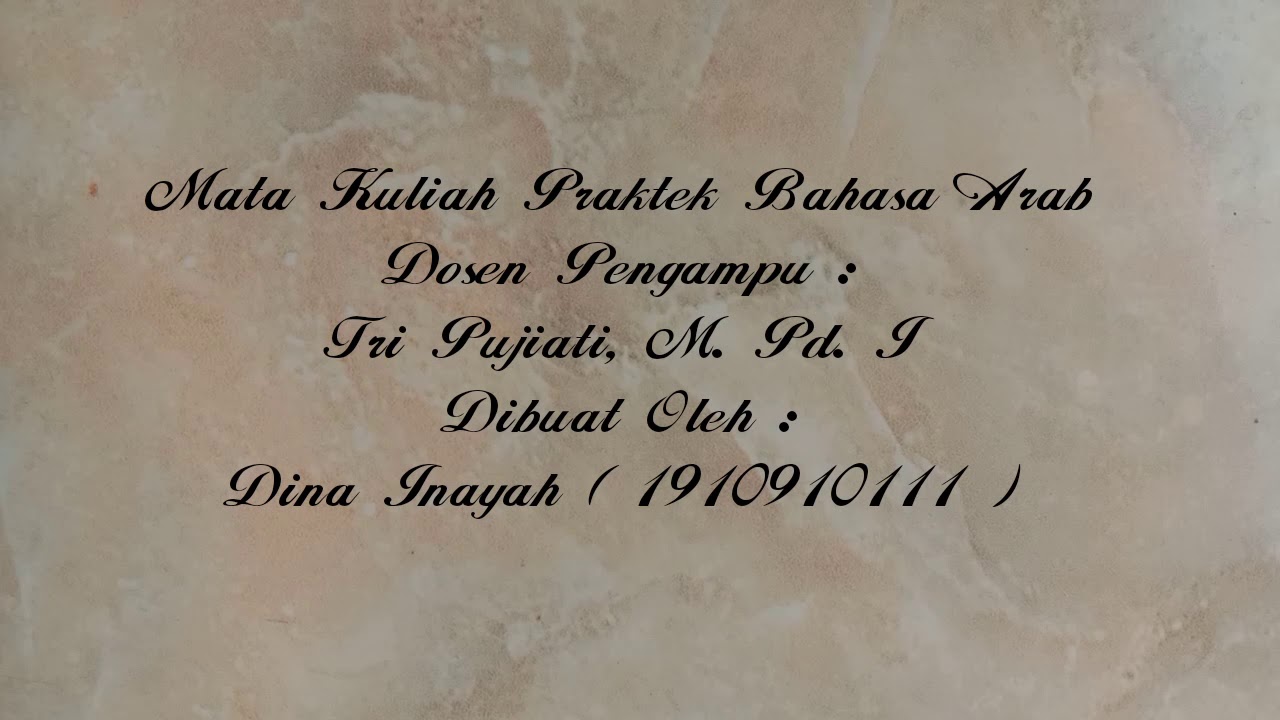 Tulisan Arab Nama Dina