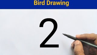 How To Draw Easy Bird From Namber 2 Step By Step
