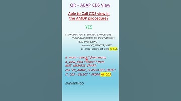 QR 6 - CDS Views - Call CDS View inside the AMDP method