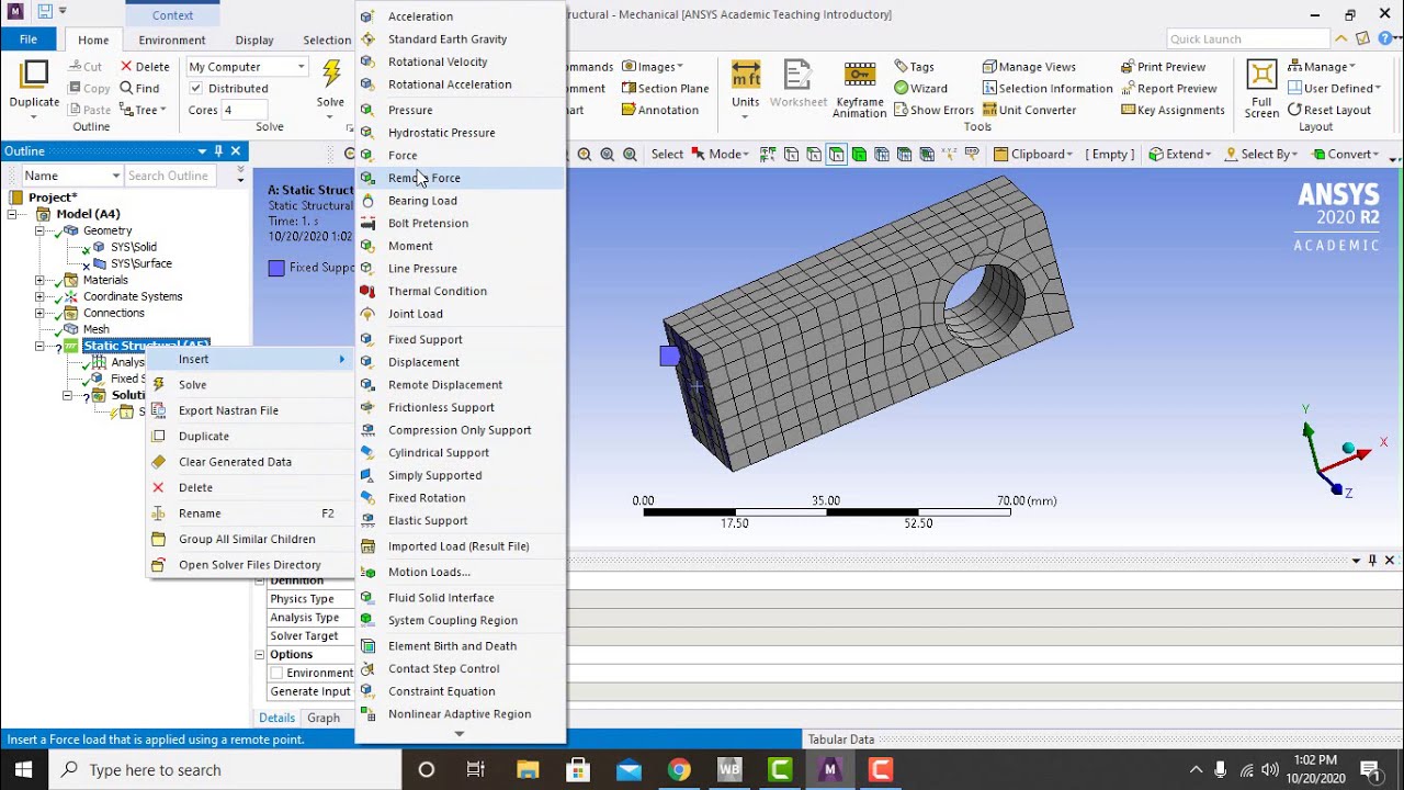 Ansys Workbench Tutorial - Introduction to static structural Urdu ...