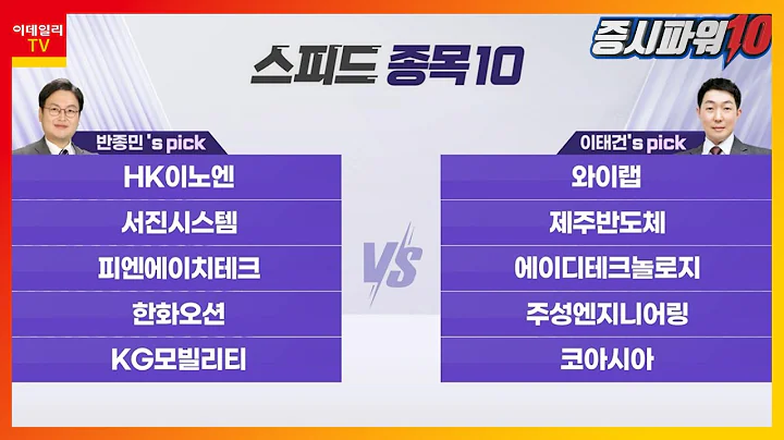 HK이노엔, 와이랩, 서진시스템, 제주반도체, 피엔에이치테크, 에이디테크놀로지, 한화오션, 주성엔지니어링, KG모빌리티, 코아시아_스피드 종목 10 (20231129)