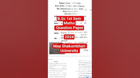 B.Sc 1st sem Maths (Differential calculus and integral calculus)# MSU#Question Paper 2024
