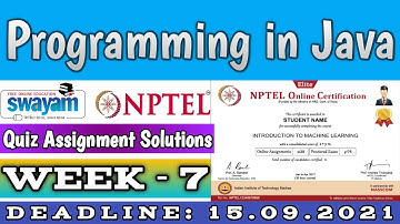 NPTEL PROGRAMMING IN JAVA WEEK 7 ASSIGNMENT ANSWERS | 2021
