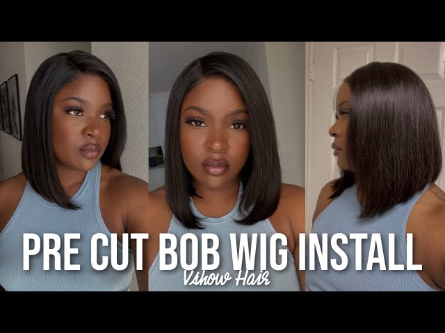 PRE-CUT GLUELESS LACE CUT USING PINKING SHEARS SCISSOR 13x4 VS 13x6 WHICHS  BEST BLUNT BOB MyFIrstWig 