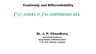 Differentiability implies continuity || Show that every differentiable function is continuous