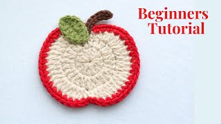 Easy Crochet Apple Coaster for beginners 🍎