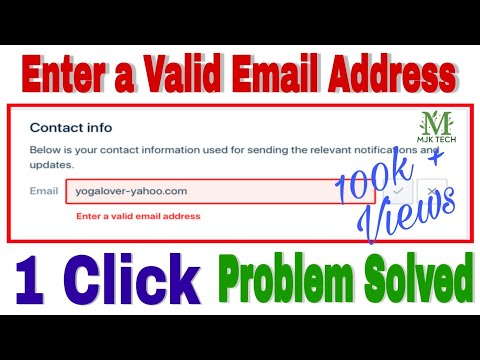 Please Enter A Valid Email Address | Problem Solved | Invalid Email Address 2021 | 100% Solved