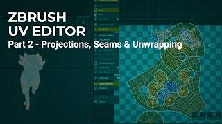 Getting Started with ZBrush Desktop - UV Editor Part 2 - Projections, Seams and Unwrapping Guide