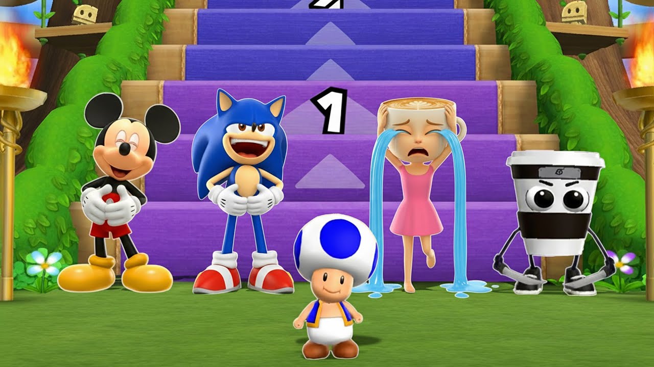 Mario Party 9 Step It Up - Mickey VS Sonic VS Ballerina Cappuccina VS Cappuccino Assassino