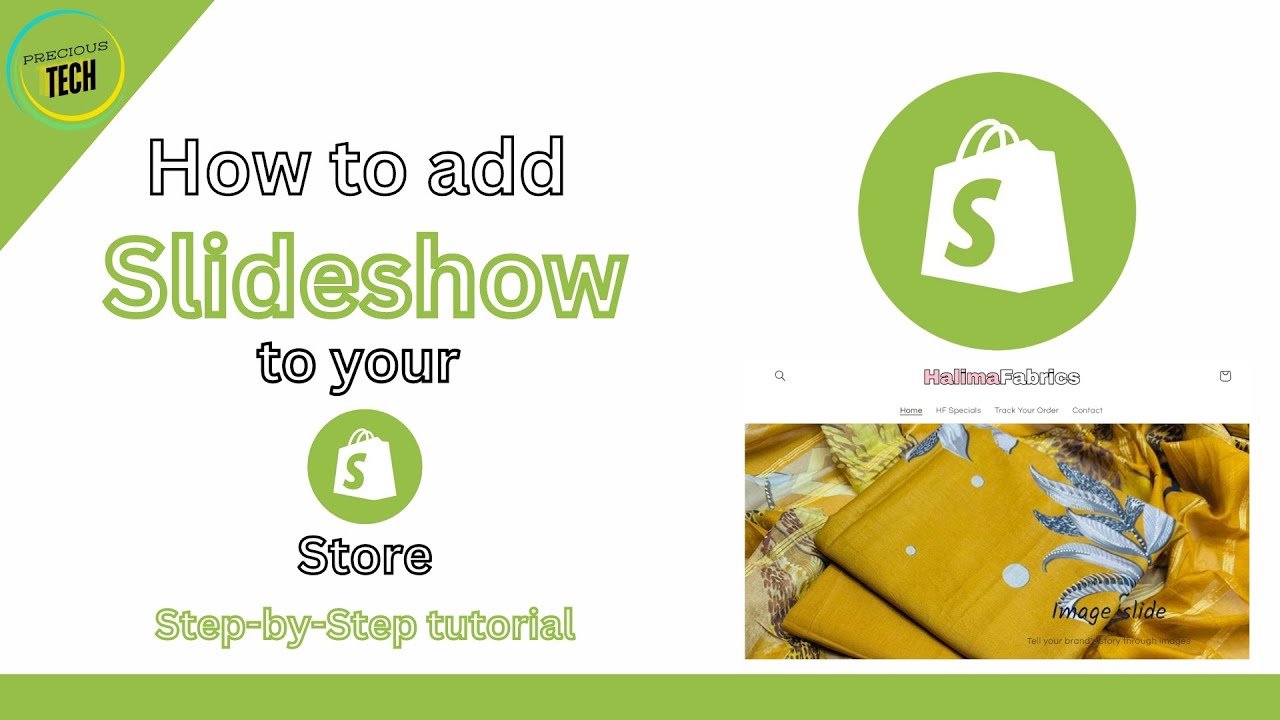 How to add slideshow on your Shopify Store StepbyStep Tutorial Precious Tech YouTube