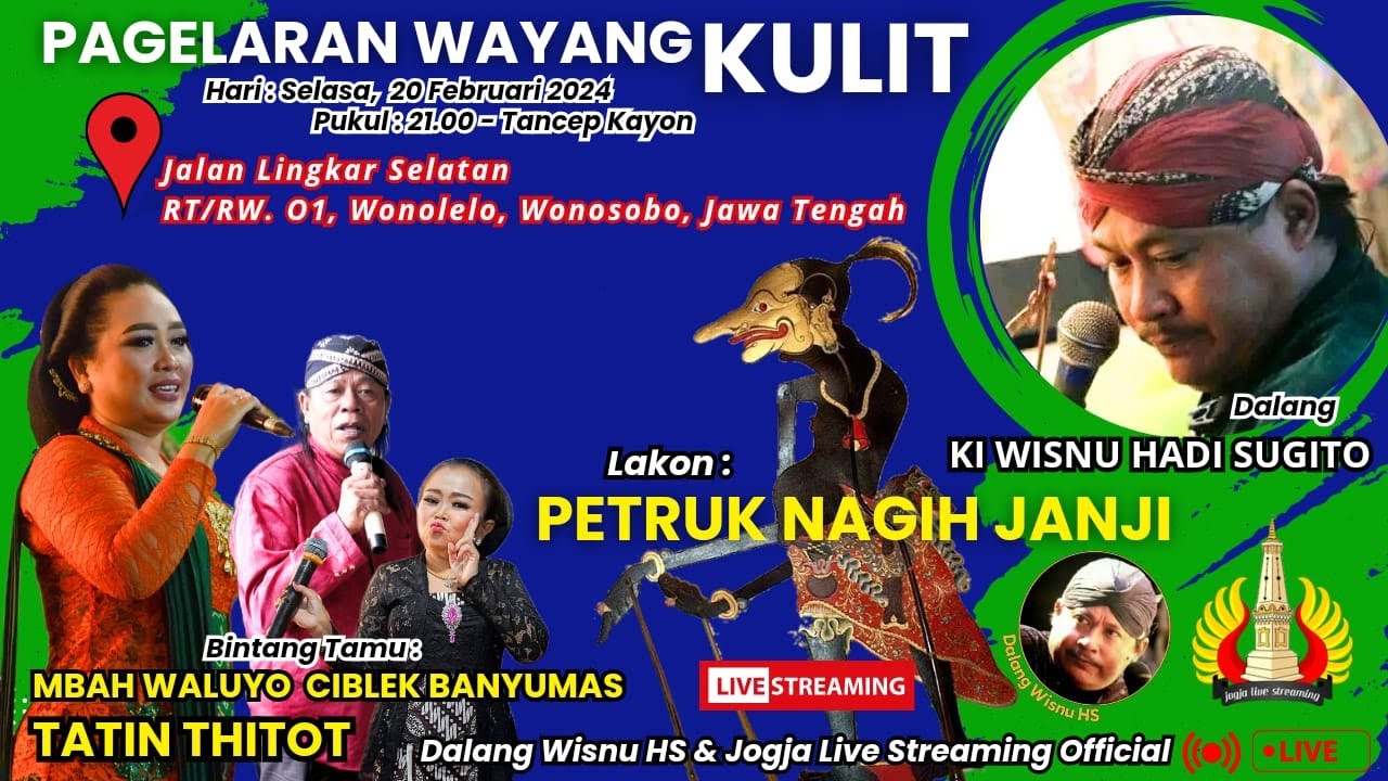 LIVE WAYANG KI WISNU HADI SUGITO // LAKON : PETRUK NAGIH JANJI // WONOLELO WONOSOBO