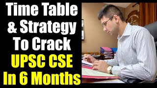 Time Table & Strategy To Crack UPSC CSE in 6 Months Without Coaching