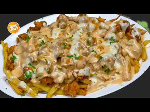 Extreme Chicken Loaded Fries Recipe, Street Style Loaded Fries Recipe by Samina Food Story