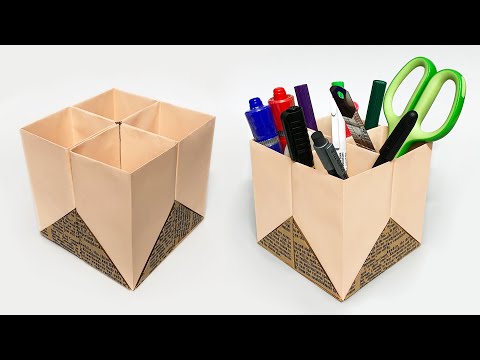 HƯỚNG DẪN LÀM HỘP ĐỰNG BÚT 4 NGĂN SIÊU ĐƠN GIẢN /【PENCIL HOLDER】 | Foci