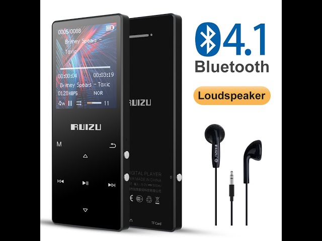 Ruizu D51 - Nghe nhạc MP3 chất lượng cao, Bluetooth, Loa ngoài, Hỗ trợ thẻ nhớ 128Gb.