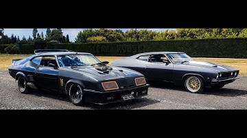 XB Ford Falcon Coupe and Mad Max Interceptor on the same back road.