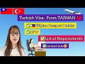 Turkish visa taiwan to turkey list of requirements filturkvlog