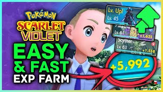 Pokemon Scarlet and Violet - Easy &amp; Fast EXP Farm LEVEL UP FAST | 400000+ Points Per Hour