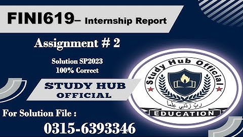 FINi619 assignment 2 internship report
