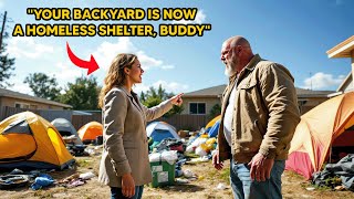 HOA Turned My Backyard Into A Homeless Shelter. Now The Homeless People Live in Their Office.