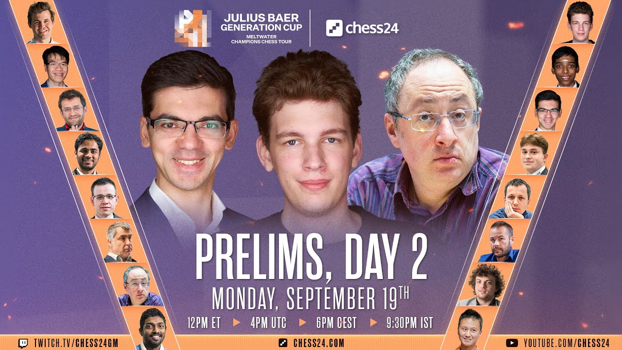 chess24.com on X: The @juliusbaer Generation Cup, the 7th event on the  $1.6 million @Meltwater Champions Chess Tour, starts this Sunday, September  18th, with Ivanchuk-Pragg & Erigaisi-Carlsen among the Round 1 pairings!