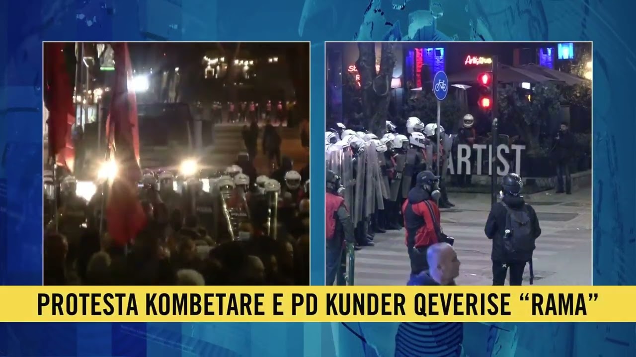 Protestuesit marshojne rrugeve te Tiranes! Zjarr e molotov koshave te plehrave