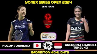Nozomi OKUHARA (JPG) vs Gregoria Mariska Tunjung Swiss Open 2024 Badminton