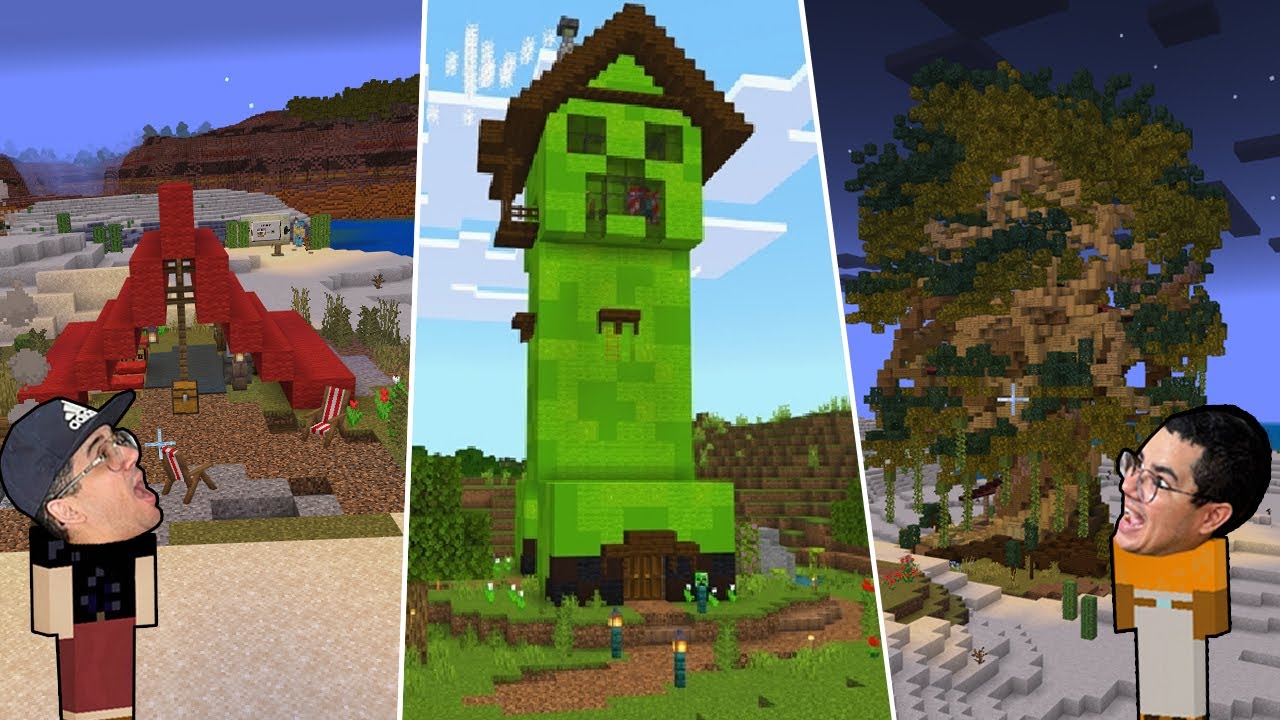 CRIAMOS CASAS SUPER MALUCAS E DIFERENTES NO MINECRAFT!